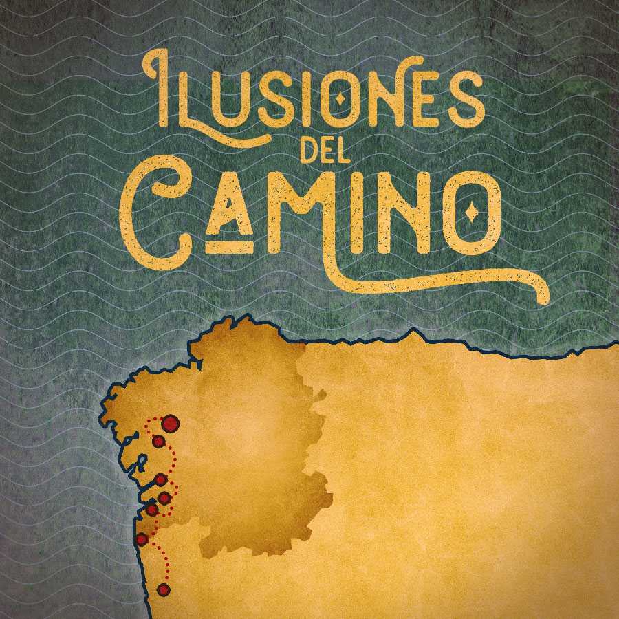 Cartel del espectáculo de magia sobre el Camino de Santiago “Ilusiones del Camino”.