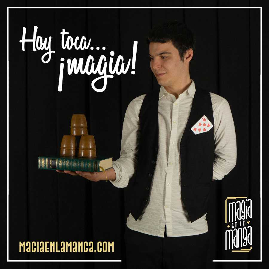 Cartel del espectáculo de magia en colegios “Hoy toca… ¡magia!”