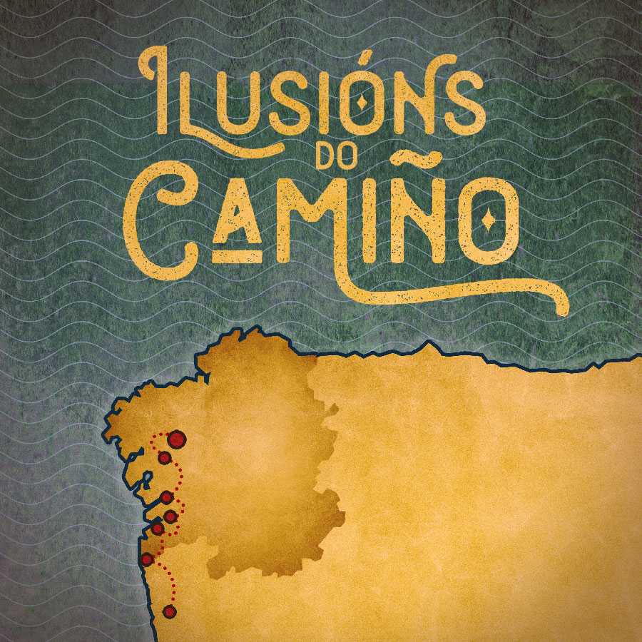 Cartel do espectáculo de maxia sobre o Camiño de Santiago “Ilusións do Camiño”.