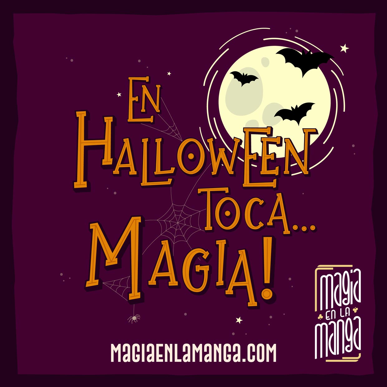 Cartel del espectáculo de magia temático "En Halloween toca... magia!"